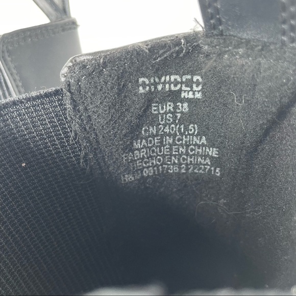 H&M Faux Leather High Profile Chelsea Boots Chunky Block Heel Y2K 90s Sz. 38 - Picture 12 of 13